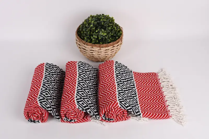 Sand-resistant Turkish towel for the beach, Lightweight towel, Absorbent towel, Fouta towel, 70x40 Cotton Chevron Towel, Valentines Day Gift - 8