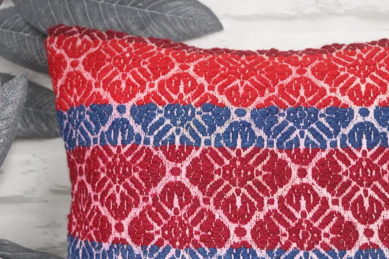 Hippie Throw Pillow Case, 14x14 Red Cushion Cover, Pillow for Couch, Kilim Pillow, Handmade Kilim Cushion, Pillow Sham, Meditation Pillow Case - 2