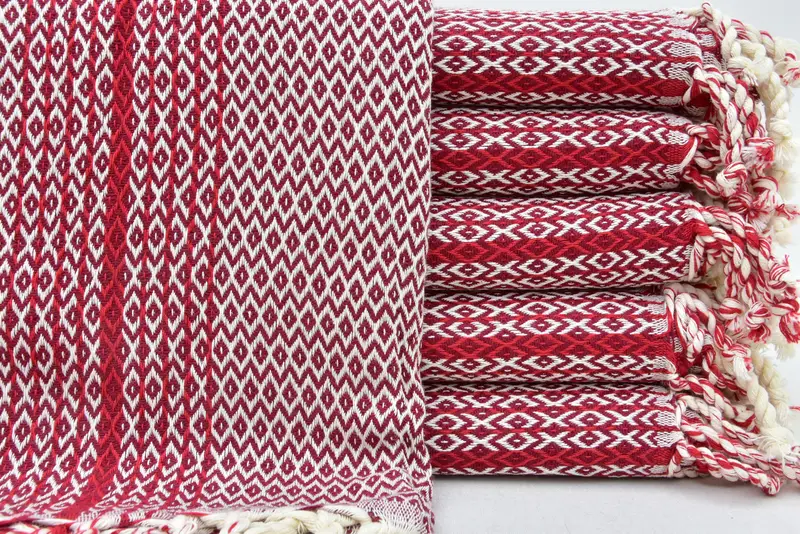 Lightweight Turkish towel, Eco-Friendly Turkish Towel, Family Gift, Scarf Towel, Embroidered Towel, 70x40 Cotton Diamond Towel, Handmade Gift - 1
