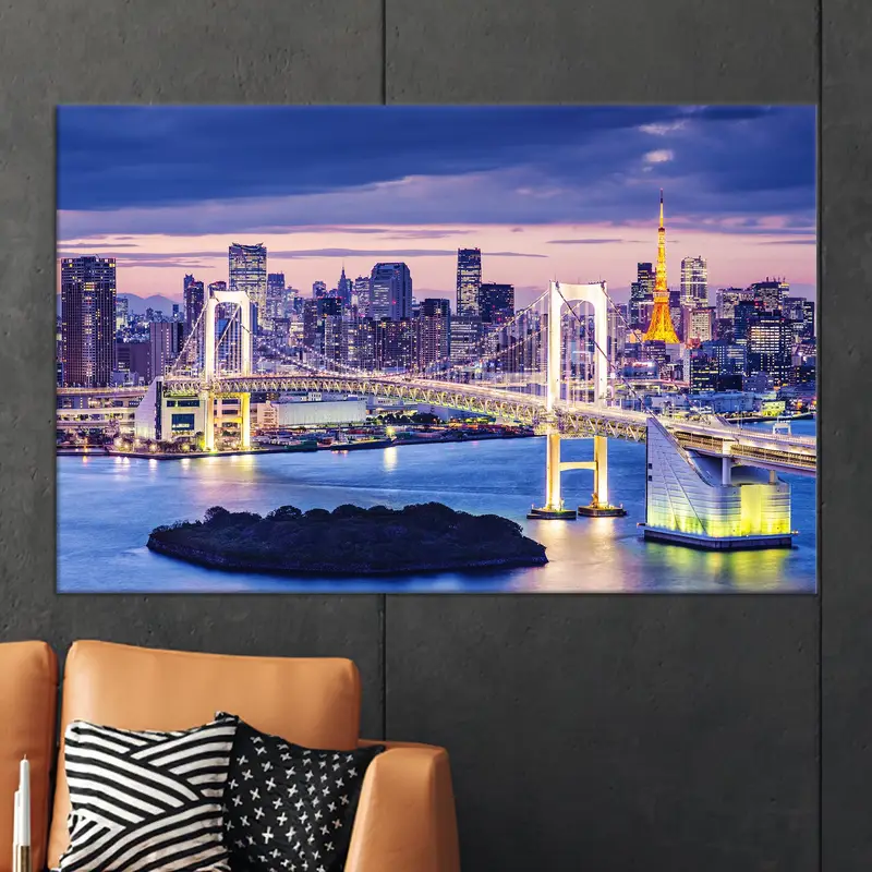 Elegant Tokyo Bridge Canvas: City Landscape Art Print