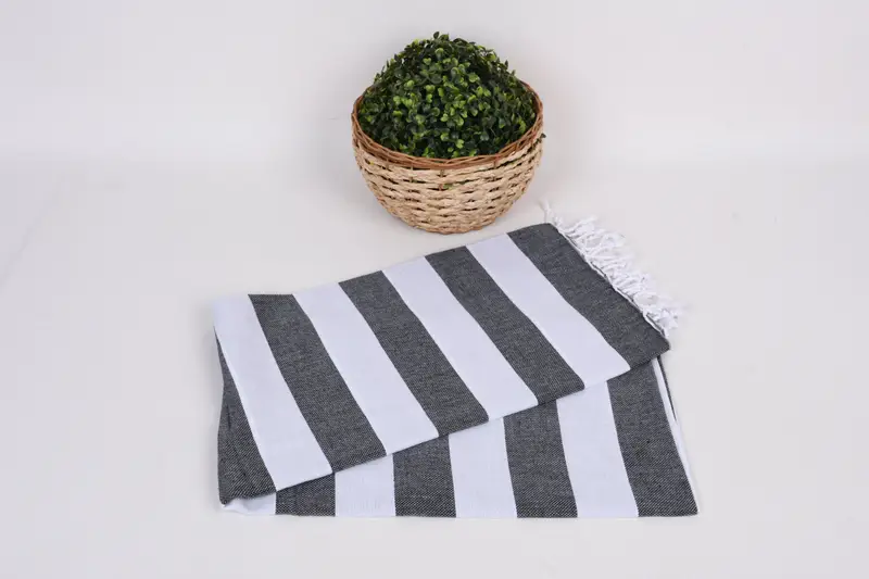 Gifts For Him, Fouta towel, Luxury Beach Towel, Anniversary Gift For Her, Best Beach Towel, Oversized Beach Towel, 70x40 Cotton Striped Towel - 4