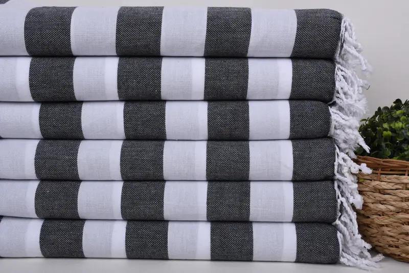 Gifts For Him, Fouta towel, Luxury Beach Towel, Anniversary Gift For Her, Best Beach Towel, Oversized Beach Towel, 70x40 Cotton Striped Towel - 2