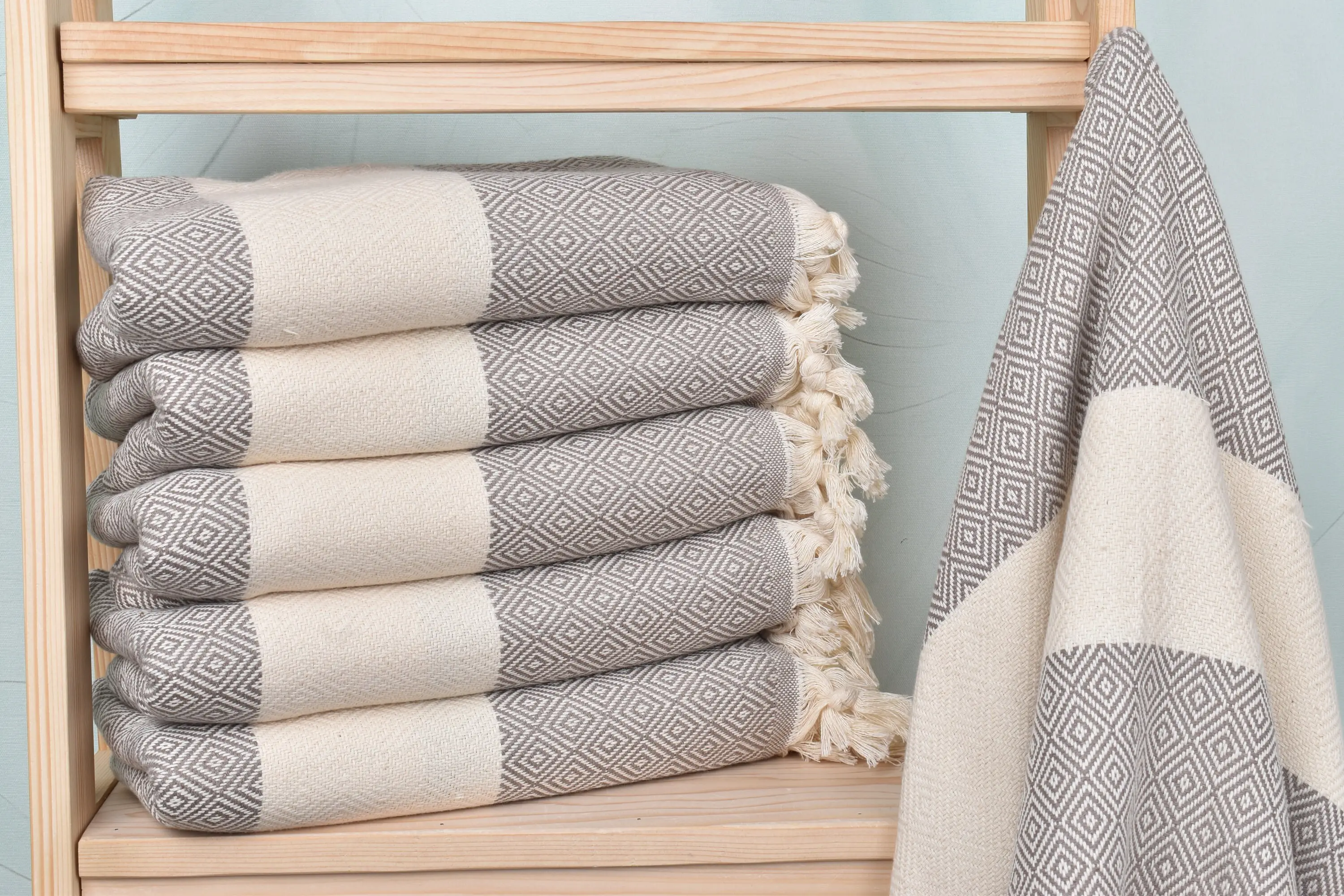 Bridal Shower Favors Organic Cotton Towel, 40x71 Inches, Light Brown - 1