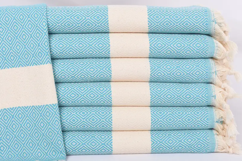 Bathroom Towel Monogrammed Turkish Cotton Dark Turquoise, 36x20 Inches