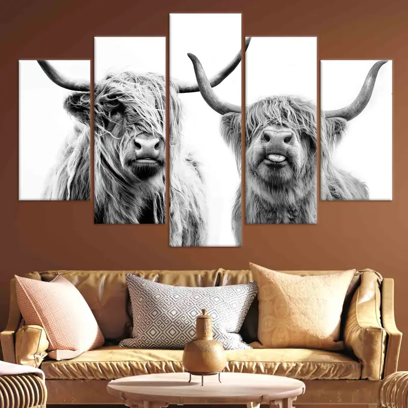 Highland Cow Poster, Personalized Wall Art, Canvas Wall Art, Cow Wall Decor, Highland Decor, Farmhouse Wall Art, Large Wall Art, Home Decor, - 7