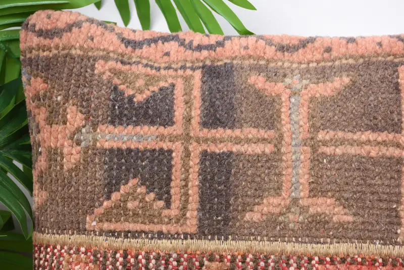 Boho Pillow Sham Cover, Turkish Pillow, Outdoor Patio Cushion Cover, Pillow Cover, Vintage Kilim Pillow, Authentic Pillow Cover, 14x14 Orange Pillow - 2