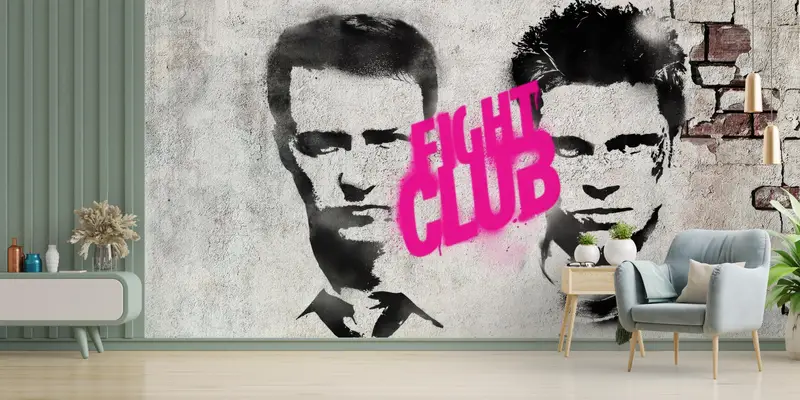 Custom Wall Paper, Man Cave Wall Art, Fight Graffiti Wall Painting, Graffiti Wallpaper, Fight Club Wallpaper, Wall Art Decor, - 7