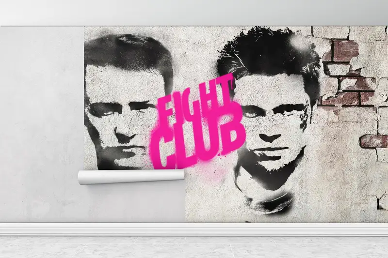 Custom Wall Paper, Man Cave Wall Art, Fight Graffiti Wall Painting, Graffiti Wallpaper, Fight Club Wallpaper, Wall Art Decor, - 5