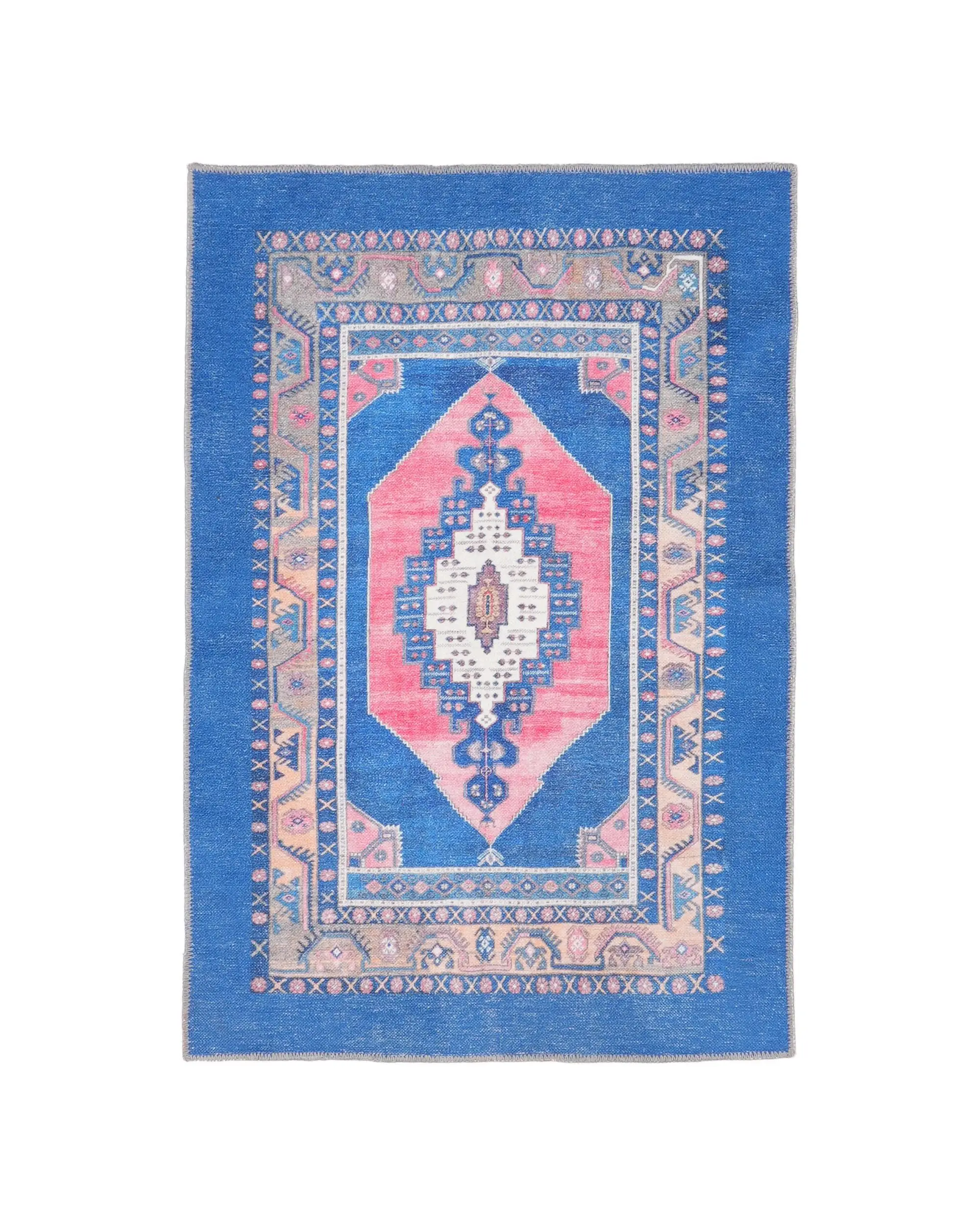 2.8x4.1 ft Turkish Rug, Vintage Rug, Blue Ombré Wool Rug - 1