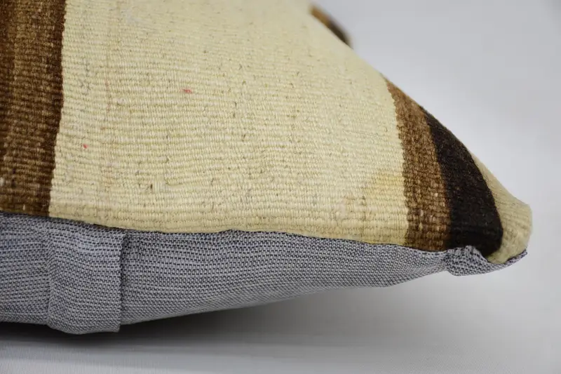 Pillow Case, Antique Pillows, Pillow for Sofa, Cotton Pillow Case, Nautical Throw Cushion Case, 16x16 Beige Cushion Case, Vintage Kilim Pillow - 5