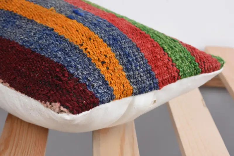 Pillow for Sofa, Sustainable Pillow, 8x16 Red Pillow Cover, Kilim Cushion Sham, Throw Kilim Pillow, Rustic Cushion Case, Pillow Case - 7