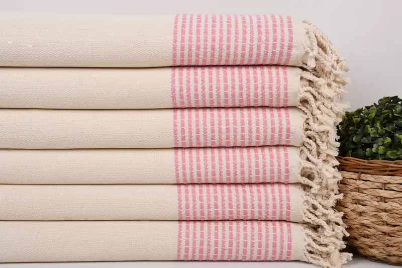 Luxury Turkish peshtemal beach towel, Lightweight Turkish towel, Family Gift, Soft towel, Bachelorette Gifts, 70x36 Cotton Striped Towel - 2