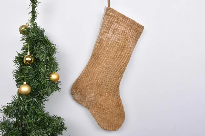 Patrón de adornos navideños, calcetín navideño de 7 pulgadas de ancho