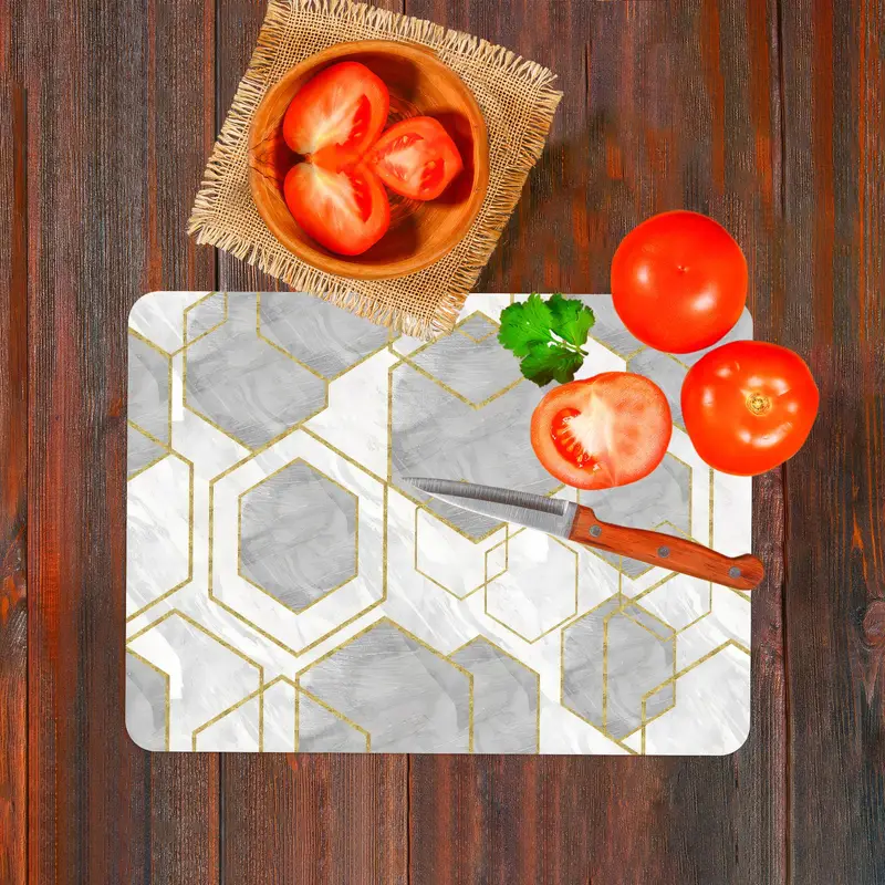 Gri Mermer Cam Kesme Tahtası, Temperli, Kaymaz, Mutfağın Temeli