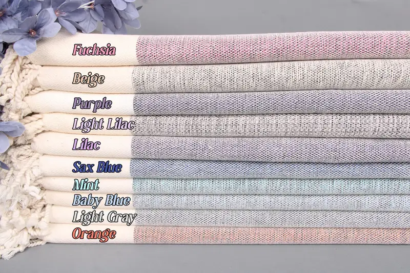 Absorbent Turkish Towel Sand-Free Organic Cotton Beige Bath Towel, 40x63