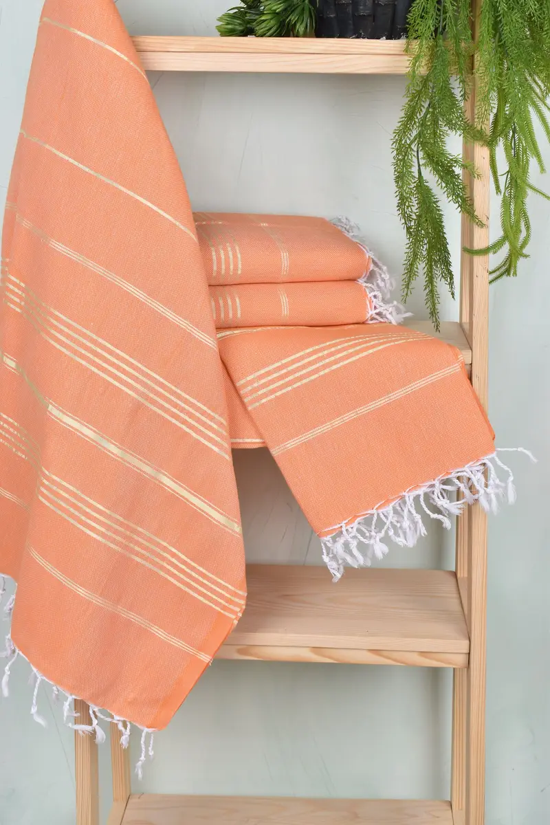 Housewarming Gift, Home Decor Towel, Sand-resistant towel, Turkish towel, Turkish bath towel, 70x40 Cotton Striped Towel, Turkish Bath Towel USA - 6