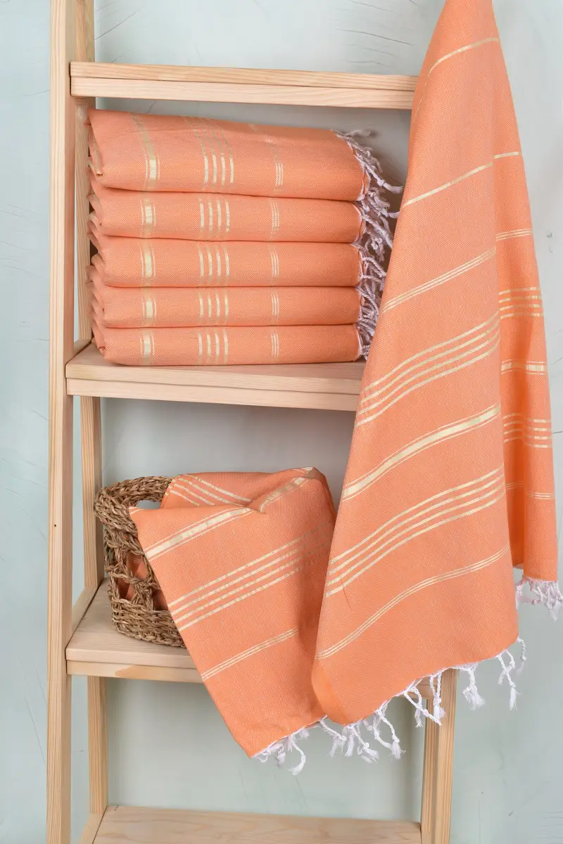 Housewarming Gift, Home Decor Towel, Sand-resistant towel, Turkish towel, Turkish bath towel, 70x40 Cotton Striped Towel, Turkish Bath Towel USA - 3