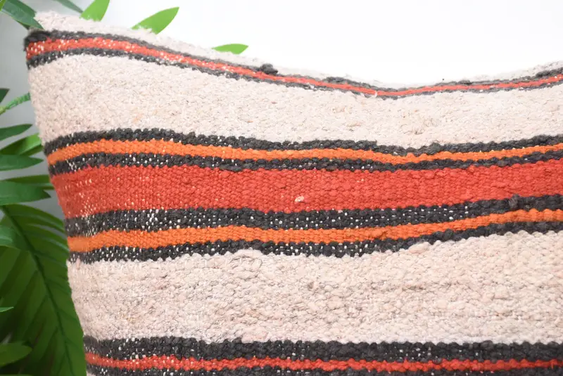 Vintage Kilim Pillow, Southwestern Pillow, Cushion Case, Kilim Rug Cushion, Turkish Pillow, 18x18 Orange Pillow, Ethnical Kilim Rug Pillow - 2