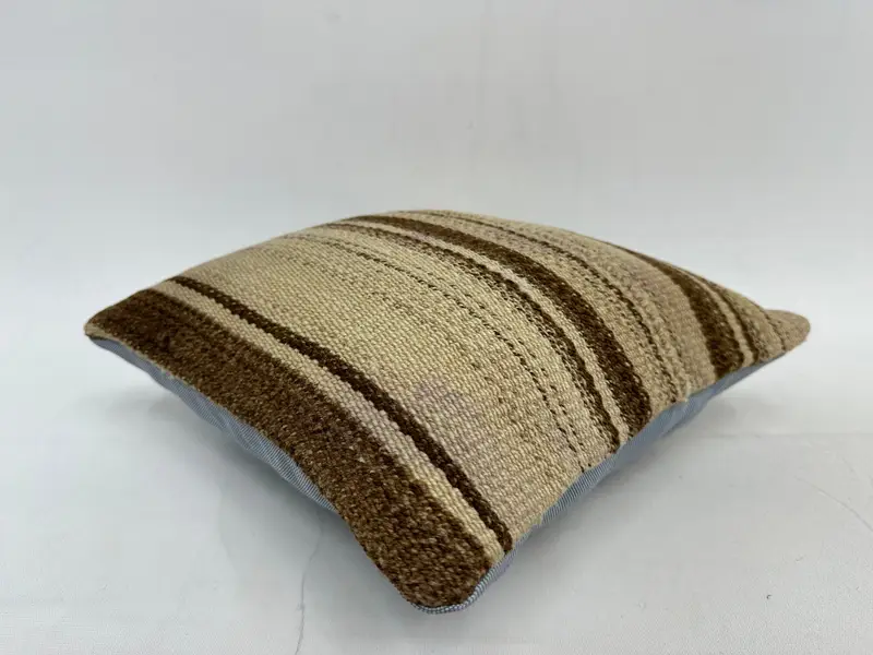 Pillow, Vintage Pillow, Decorative Bolster Pillow Sham, 14x14 Beige Pillow Case, Sustainable Pillow Case, Turkish Pillow, Home Decor Pillow - 6