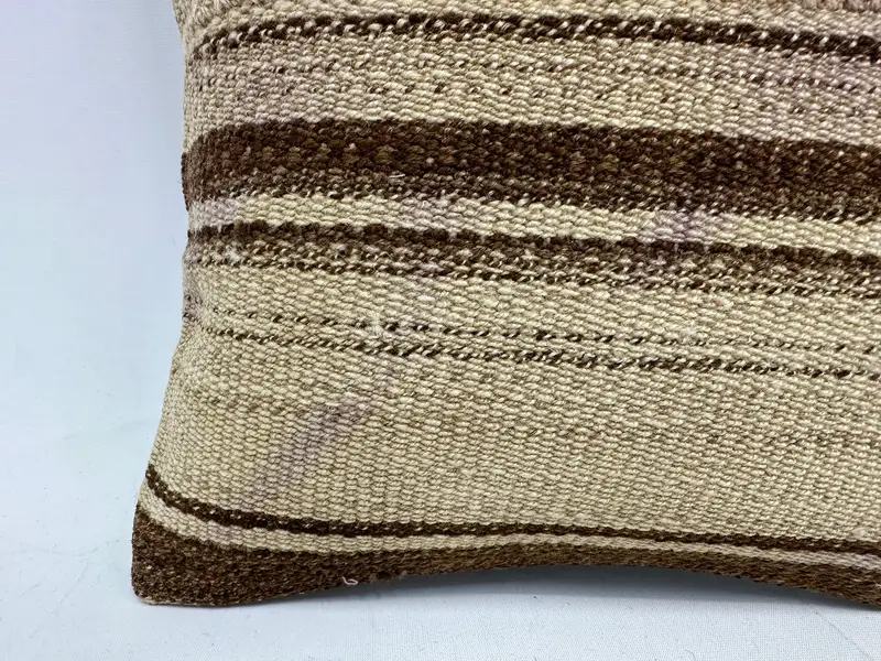Pillow, Vintage Pillow, Decorative Bolster Pillow Sham, 14x14 Beige Pillow Case, Sustainable Pillow Case, Turkish Pillow, Home Decor Pillow - 2