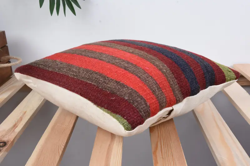 Vintage Pillow, Boho Pillow Sham Cover, Muted Cushion, Ethnical Kilim Rug Pillow, Pillow, 12x12 Blue Cushion Cover, Southwestern Pillow Case - 6