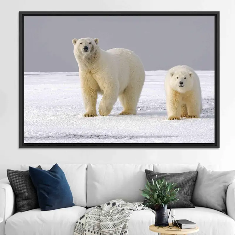 Polar Bear Majesty: Printed Canvas Art in Elegant Display