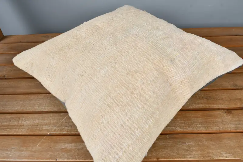 One Of A Kind Cushion, Gift Pillow, Pillow for Couch, Pillow Sham, Handmade Kilim Cushion, Decorative Bolster Pillow Sham, 16x16 Beige Pillow Case - 2