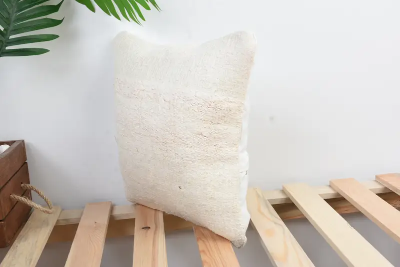 Kilim Cushion Sham, Sustainable Pillow Case, Pillow Case, Muted Cushion Cover, 12x12 White Pillow, Turkish Kilim Pillow, Home Decor Pillow - 5