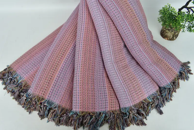 Woven Blanket, Personalized Blanket, Organic Throw, 90x88 Cotton Colorful Diamond Towel, Throw Blanket Couch, Personalized Wedding Gift For Couple - 4