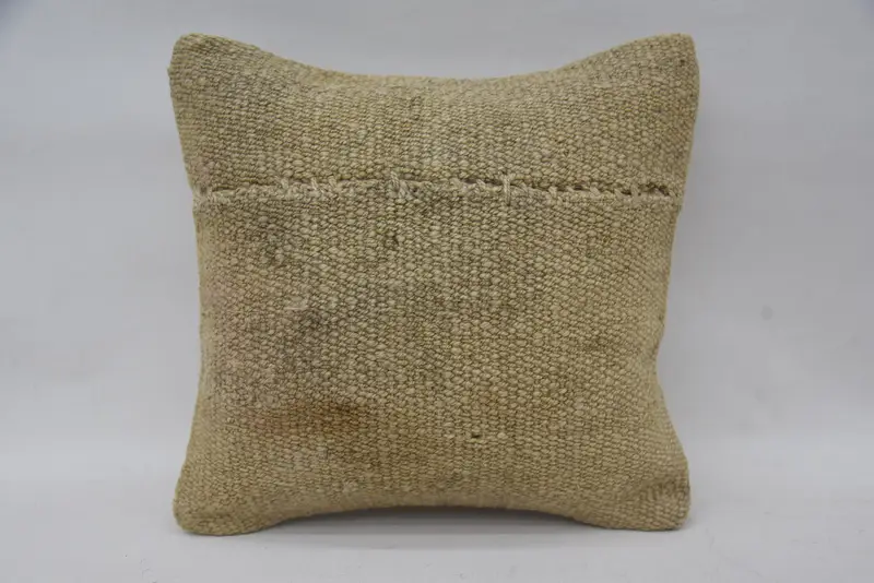Gift Pillow, Bench Pillow Sham, Christmas Pillow Cover, Kilim Pillow Cover, Home Decor Pillow, Cushion Cover, 12x12 Beige Cushion Cover - 4