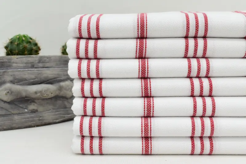 Monogram mutfak havlu, 40x24 pamuklu çizgili havlu, evlilik yıldönümü hediyesi, bekar hediyeler, organik çay havlu, Türk çay havlu, banyo havlu - 5