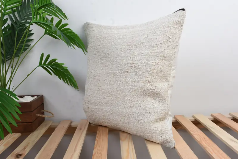 20x20 White Pillow Sham, Gift Pillow, Throw Kilim Pillow, Home Decor Pillow, Garden Pillow, Cushion Cover, Sofa Bolster Pillow Sham - 4