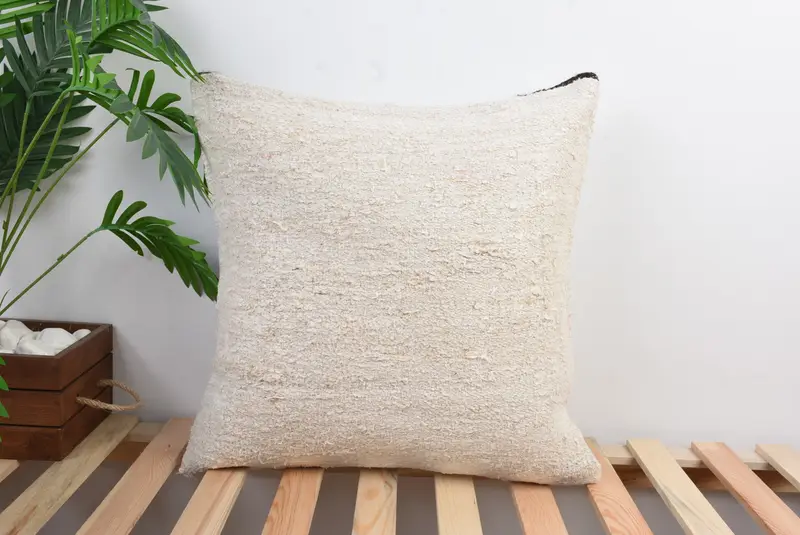 20x20 White Pillow Sham, Gift Pillow, Throw Kilim Pillow, Home Decor Pillow, Garden Pillow, Cushion Cover, Sofa Bolster Pillow Sham - 1