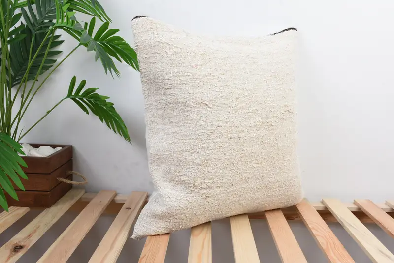 20x20 White Pillow Sham, Gift Pillow, Throw Kilim Pillow, Home Decor Pillow, Garden Pillow, Cushion Cover, Sofa Bolster Pillow Sham - 5