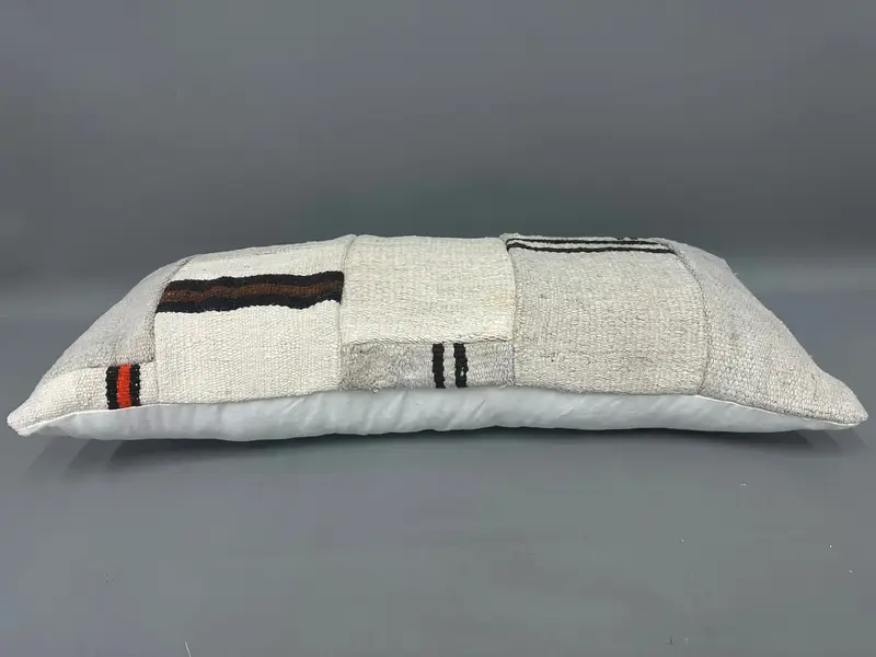Gift Pillow, Kilim Cushion Sham, 16x36 Beige Pillow Case, Home Decor Pillow, Pet Pillow, Bolster Cushion, Pillow Sham, Turkish Bench Cushion Cover - 7