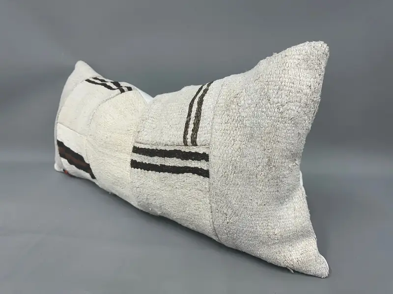Gift Pillow, Kilim Cushion Sham, 16x36 Beige Pillow Case, Home Decor Pillow, Pet Pillow, Bolster Cushion, Pillow Sham, Turkish Bench Cushion Cover - 3