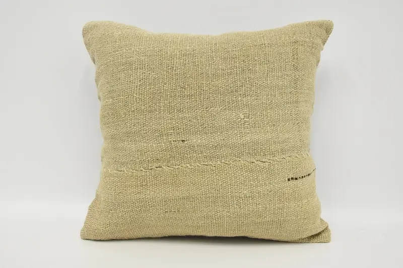 Beige Square Turkish Cushion, Gift Plaid 40x40 cm Pillow Case - 1