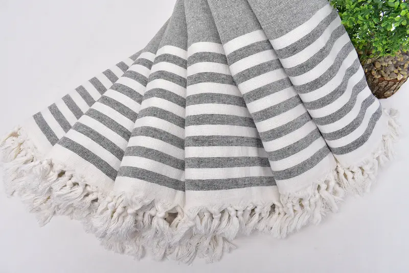 Monograma de toalla turca, toalla absorbente, toalla de playa grande personalizada, regalo de cumpleaños, toalla de viaje, toalla de terry rayada de algodón de 68x36, regalo para ella - 4