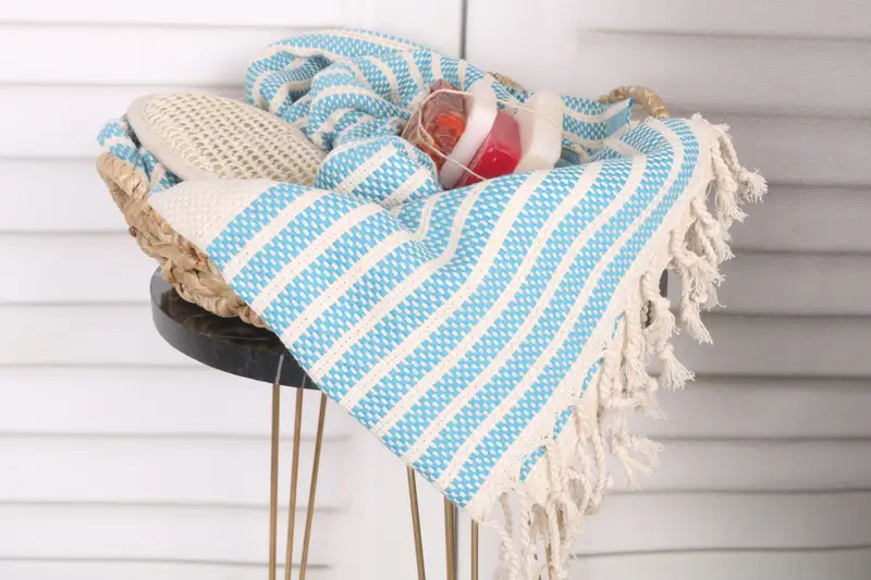 Gift For Best Friend, Peshtemal Towel, Personalized Towel, Pool Towels, 70x40 Cotton Striped Towel, Custom Wedding Gifts, Wedding Hand Made Gift - 2