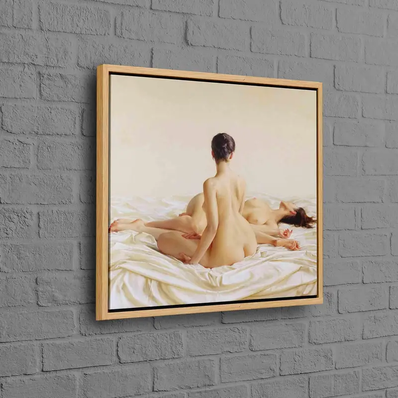 Lienzo elegante de mujeres lesbianas: decoración artística, sensual y única