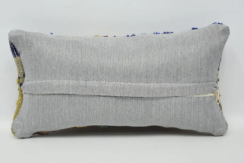 One Of A Kind Pillow Sham, Pillow, Gift Pillow, 8x16 Blue Pillow, Interior Designer Pillow, Handmade Kilim Cushion - 6