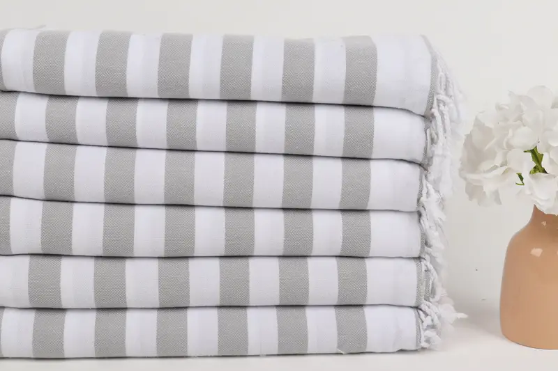Sand-free towel, Organic towel, 68x36 Cotton Striped Towel, Unique Gift, Wedding Anniversary Gift, Luxury Turkish Bath Towel, Bridal Shower Favors - 3