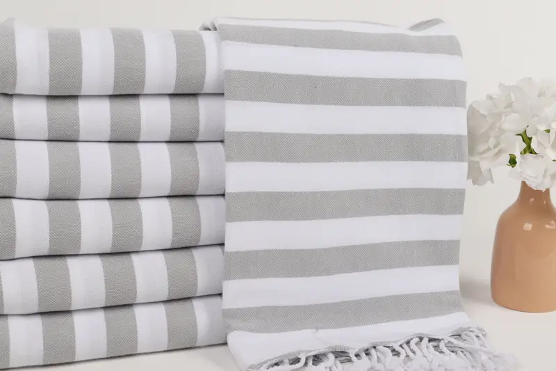 Sand-free towel, Organic towel, 68x36 Cotton Striped Towel, Unique Gift, Wedding Anniversary Gift, Luxury Turkish Bath Towel, Bridal Shower Favors - 2
