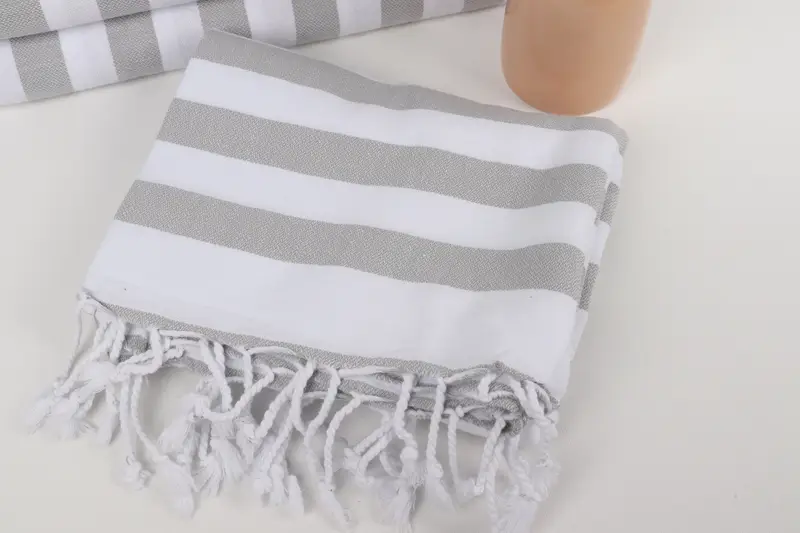 Sand-free towel, Organic towel, 68x36 Cotton Striped Towel, Unique Gift, Wedding Anniversary Gift, Luxury Turkish Bath Towel, Bridal Shower Favors - 5