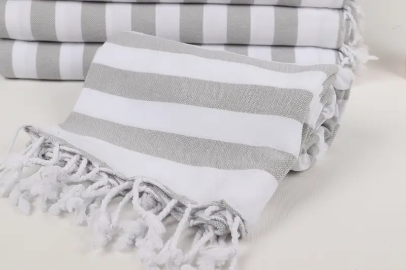 Sand-free towel, Organic towel, 68x36 Cotton Striped Towel, Unique Gift, Wedding Anniversary Gift, Luxury Turkish Bath Towel, Bridal Shower Favors - 4