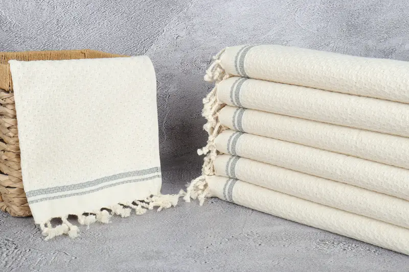 Turkish Tea Towel, Monogram Kitchen Towel, 38x18 Cotton Striped Towel, Organic Towel, Bridesmaid Towel, Personalized Dish Towel, Monogram Tea Towel - 3