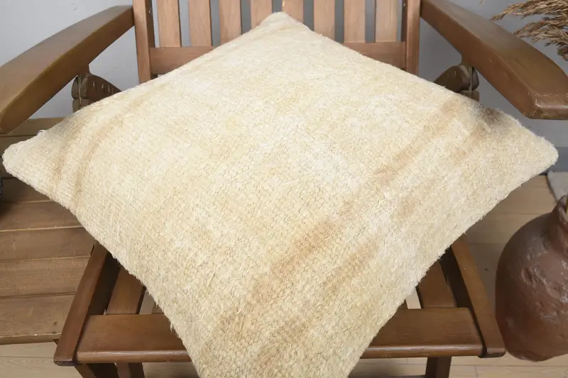 Cushion Cover, Turkish Kilim Pillow, 20x20 Beige Cushion, Pastel Pillow Sham, Pillow for Sofa, Couch Pillow Case, Pillow for Couch - 4