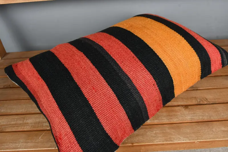 Pet Cushion Case, Pillow Sham, 16x24 Red Cushion Case, Vintage Pillow, Boho Throw Pillow Case, Kilim Cushion Sham, Boho Pillow Sham Cover - 2