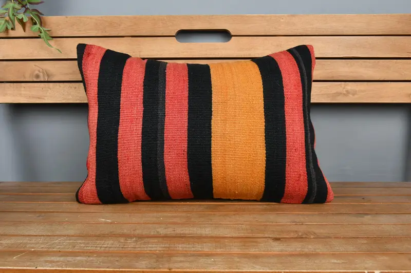 Pet Cushion Case, Pillow Sham, 16x24 Red Cushion Case, Vintage Pillow, Boho Throw Pillow Case, Kilim Cushion Sham, Boho Pillow Sham Cover - 6