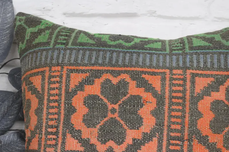 Indoor Pillow Sham, Kilim Pillow, Gift Pillow, Outdoor Pillow, Turkish Rugs Cushion, Cushion Case, 20x20 Green Pillow Case, Pillow for Couch - 2